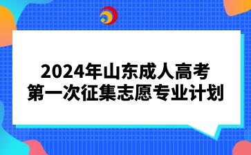 2024年山東成人高考第一次征集志愿專業(yè)計(jì)劃
